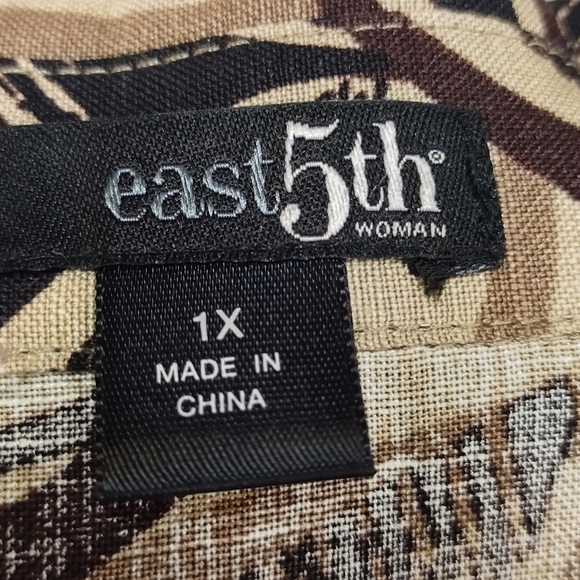 East 5th Top Women's Multi Color 3/4 Sleeve Button Up Shirt Sz 1X - Picture 8 of 9